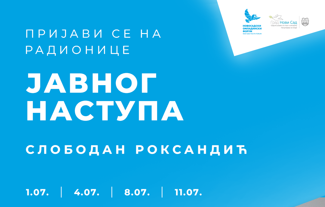 Nove radionice javnog nastupa u julu – prijave u toku!